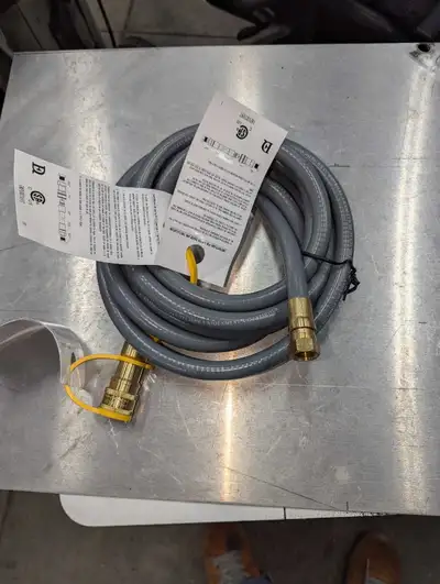12 ft natural gas hose assembly. Used for BBQ gas fire pits outdoor heaters ect.
