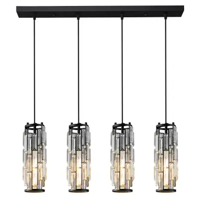 Modern Black 4-Light Crystal Pendant, View more