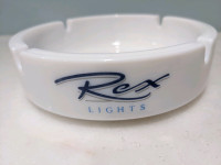 Vintage Rex Lights milk glass cigarette ashtray 