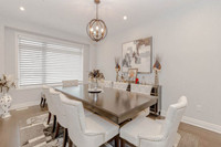 Dining Room Table + 8 Upholstered Chairs + Area Rug