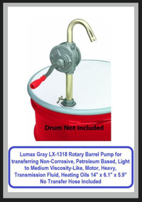 (NEW) Lumax Gray LX1318 Rotary Barrel Pump No Transfer Hose Incl