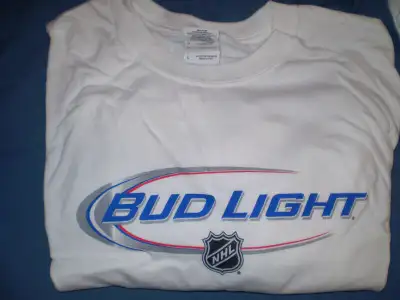 Bud Light NHL Large size beer t-shirt - mint and never worn, View more