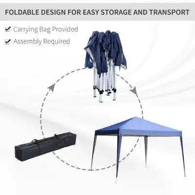 10 x 10ft Folding Pop Up Tent Outdoor Gazebo Canopy with Carryin, View more