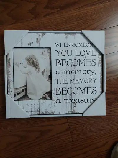 Wood Memory Picture Frame, 13" Wide, 11" Height Fits photo size 5" wide, 7" Height