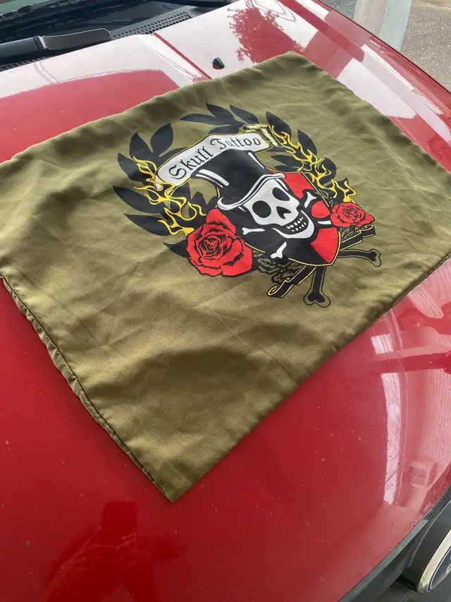 Skull Tattoo Pillow Cover in Bedding in Richmond - Image 3
