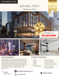 Toronto Luxury Downtown Core Penthouse Condo Assignment Sale