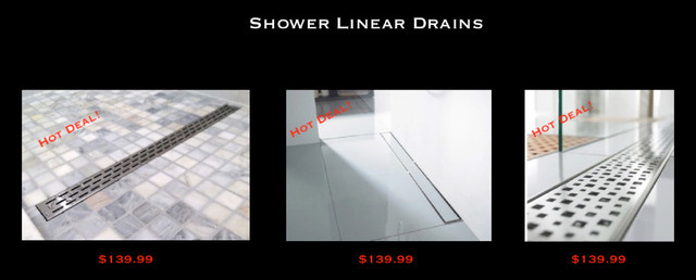 Linear Drains 24" to 59" - WHOLESALE PRICES ! in Plumbing, Sinks, Toilets & Showers in City of Toronto