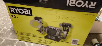 RYOBI 6" Bench Grinder – NEW + Accessories ✔️ Brand new & unused ✔️ In original Ryobi box ✔️ 2.1A mo...