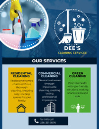 50% Off Discount! Contact Dee's Cleaning Services for Sparkling!