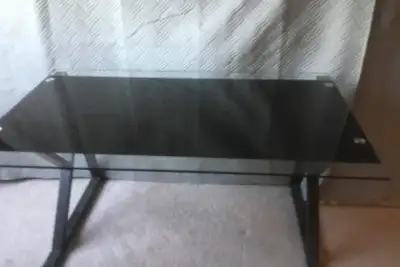 Office desk with top glass 120 x 78 x 70 cm, View more