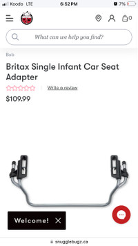 Bob Britax infant car seat adapter for Bob strollers