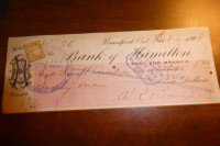 Timbre Canada war tax 2 cents avec reçu Bank of Hamilton 1908