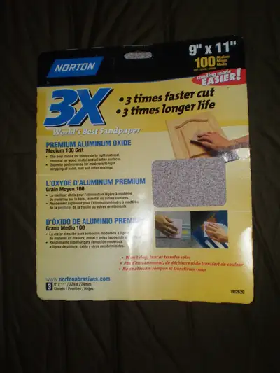 Norton 3X Sandpaper, Medium 100 Grit, View more