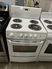 GE 24” coil top stove with a clock 