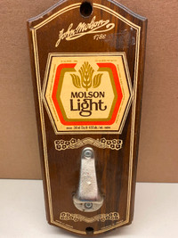 Molson Light sign with bottle opener