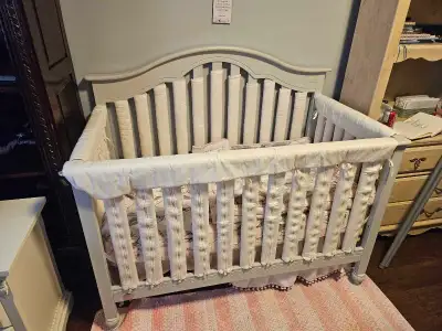 crib with bumper pads and bedding , View more