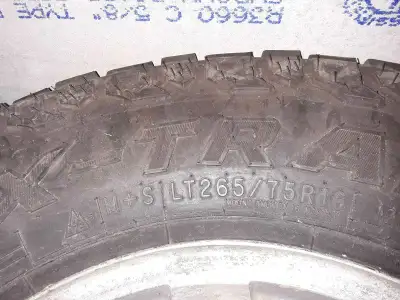 Like new motomaster x trail elminator a/t on GMC rims 2657516 less than 3500 klm cooper makes these...