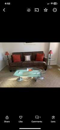 Glass coffee table and side tables