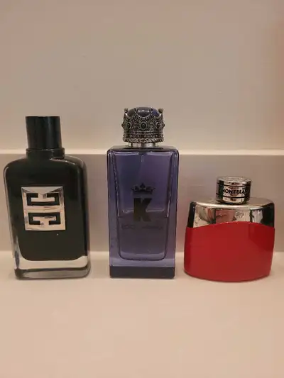 Assorted bottles of cologne for sale Givenchy gentlemen society Edp 100ml 85% full - $90 K by Dolce...