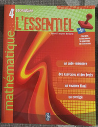 L'Essentiel 4e Secondaire Mathematique