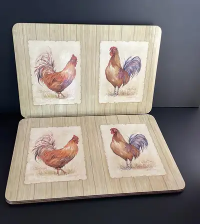 Rooster Cork Back Placemats X4 Scafa Art Decorative Dining Room, View more