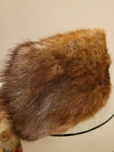 Muskrat Fur Hat with flaps medium, View more