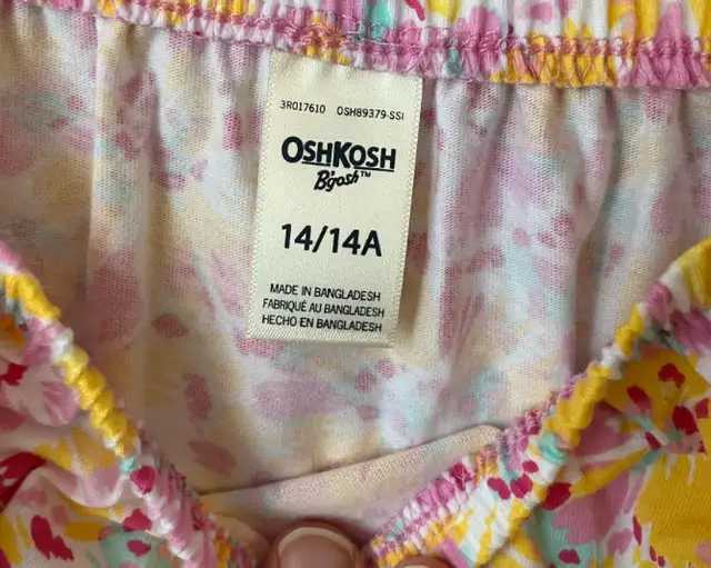 NEW Girl's Oshkosh B'Gosh Floral Print Ruffle Tank Top Size 14 in Kids & Youth in Winnipeg - Image 4