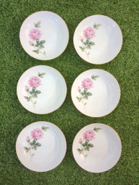 Set of 6 RC Japan Rose plates 5.5" Diameter 