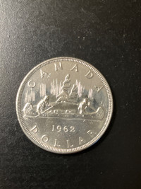 Canada Silver Dollar 1962 Voyageur 