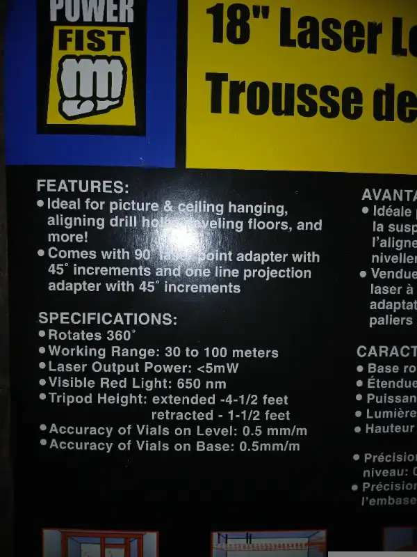 18" Laser Level Tripod Kit (Power Fist) in Hand Tools in Ottawa - Image 4