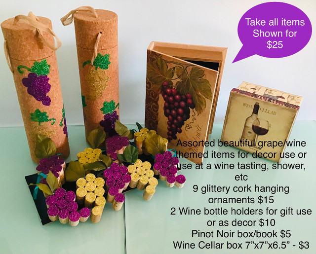 GRAPE themed decor, beautiful items, selling all or individually in Home Décor & Accents in Edmonton
