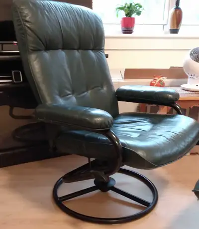 Leather Chair and Ottoman, View more