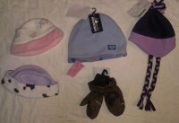 Large Variety of Girls Hats - Baseball, Velvet, Mittens, etc.