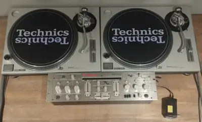 Great condition Technics SL-1200 MK2 silver direct drive turntables services by Technics1200s.com. +...
