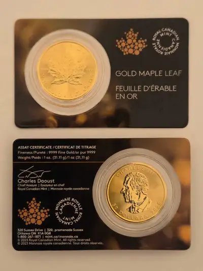 RCM Royal Canadian Mint Canada 50 Dollars 2026 Canadian Maple Leaf Gold 9999 1 oz ounce Bullion Inve...