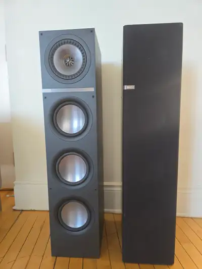 KEF R700 Floorstanding Speakers + KEF HTB2 SE Subwoofer – As New – High-End Audiophile System For sa...