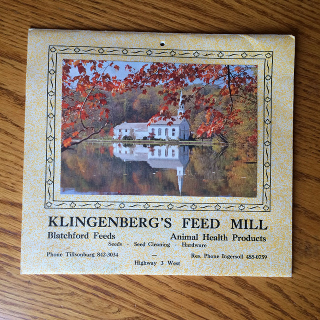 1969 Calendar / Book Keeper Klingenberg's, Tilsonburg, ON  $5 in Arts & Collectibles in Oshawa / Durham Region