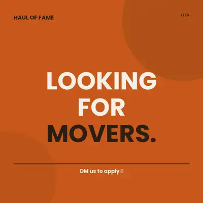 Looking for MOVERS, View more