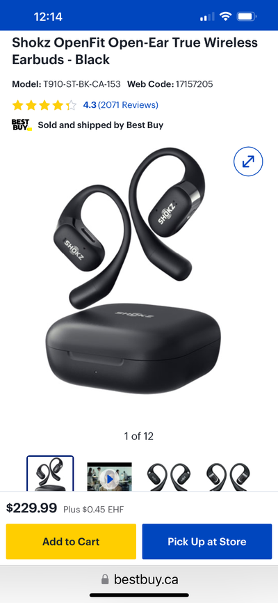 Shokz OpenFit Open-Ear True Wireless Bluetooth Headphones Sealed, View more