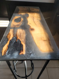 Italian olive live edge epoxy resin table
