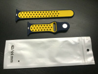 Bracelet/band Apple sport bleu et jaune NEUF (42/44mm)