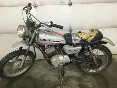 For Sale- Yamaha GT80 motorcycle. Bike hasn’t run in a few years. Has compression and spark. Needs c...