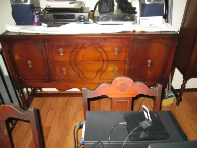 1920s-1930s Antique Black Maple Buffet, View more