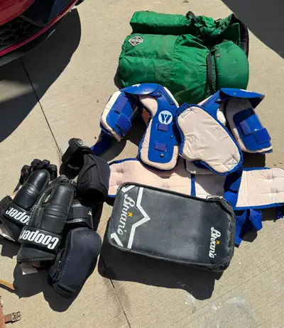 Random hockey equipment….. used for street hockey goalie, View more