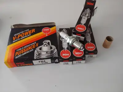 Vintage NGK Spark Plugs FR4 -5188 -Set of 4 NOS w/ Original Box, View more