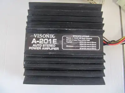 Up for sale is a Visonik Model A-201E old school 50 watt car amp from the 1980s available for parts...