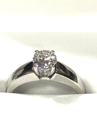 Natural Diamond Solitaire Engagement Ring-.67ct