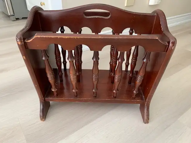 Vintage Wood Magazine Rack/Holder63234604129153121