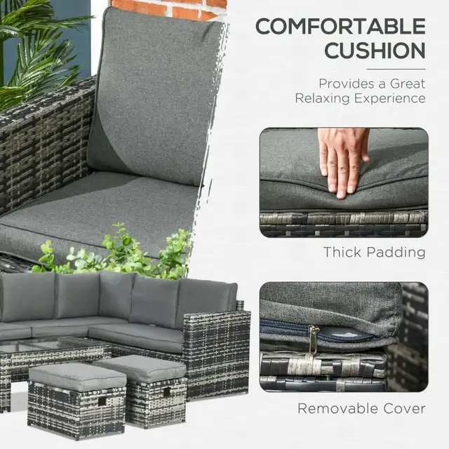 8 seater sofa, 6 Piece Rattan Garden Furniture Set in Couches & Futons in Markham / York Region - Image 4