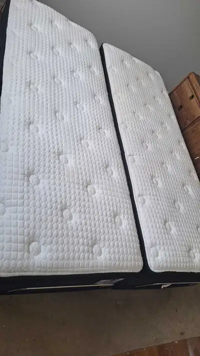Queen adjustable split bed & mattresses and sheets, View more